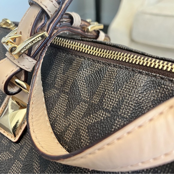 Michael Kors Coated Canvas Leather-Trimmed Handle Bag - Picture 10 of 15